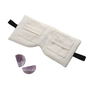 Eye Pillow With Pockets & Removable Crystal For Eye Rejuvenation Cotton